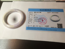 Load image into Gallery viewer, 56.1mm certified 100% natural  icy light white/green/purple jadeite jade bangle AX9-0638
