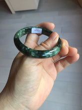 Load image into Gallery viewer, 50.5mm Certified type A 100% Natural oily dark green oval Jadeite Jade bangle PD131-6248
