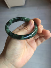 Load image into Gallery viewer, 50.5mm Certified type A 100% Natural oily dark green oval Jadeite Jade bangle PD131-6248
