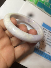 Load image into Gallery viewer, 56.1mm certified 100% natural  icy light white/green/purple jadeite jade bangle AX9-0638
