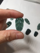 Load image into Gallery viewer, 100% natural type A icy watery dark green blue gray black Guatemala jadeite leaf pendant BP184-8/9/10
