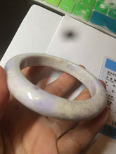 Load image into Gallery viewer, 56.1mm certified 100% natural  icy light white/green/purple jadeite jade bangle AX9-0638
