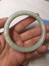 Load image into Gallery viewer, 56mm Certified Type A 100% Natural light green round cut Jadeite Jade bangle F138-8176
