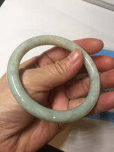 Load image into Gallery viewer, 56mm Certified Type A 100% Natural light green round cut Jadeite Jade bangle F138-8176
