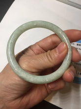 Load image into Gallery viewer, 56mm Certified Type A 100% Natural light green round cut Jadeite Jade bangle F138-8176
