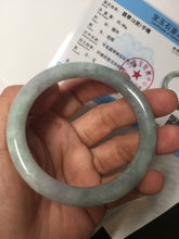 Load image into Gallery viewer, 53.8mm certified 100% natural Type A light green gray black purple round cut  jadeite jade bangle Q133-2853
