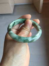 Load image into Gallery viewer, 50.5mm Certified type A 100% Natural sunny green dark green brown with green floating flowers oval Jadeite Jade bangle PD130-6295
