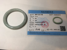 Load image into Gallery viewer, 54.5mm Certified Type A 100% Natural light green round cut Jadeite Jade bangle F139-8172
