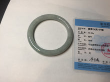 Load image into Gallery viewer, 54.5mm Certified Type A 100% Natural light green round cut Jadeite Jade bangle F139-8172
