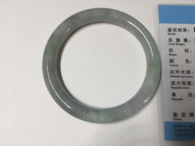 Load image into Gallery viewer, 53.8mm certified 100% natural Type A light green gray black purple round cut  jadeite jade bangle Q133-2853
