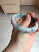 Load image into Gallery viewer, 59mm Certified Type A 100% Natural sunny green dark green purple Jadeite Jade bangle BP99-4054
