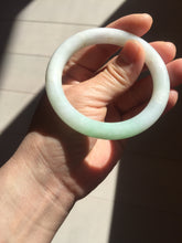 Load image into Gallery viewer, 卖了 53.8mm certified 100% natural type A sunny green/white(白底青) round cut jadeite jade bangle BM40-8048
