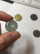 Load image into Gallery viewer, 15.7mm Type A 100% Natural icy watery green Jadeite Jade Safety Guardian Button donuts Pendant PC113

