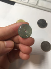 Load image into Gallery viewer, 15.7mm Type A 100% Natural icy watery green Jadeite Jade Safety Guardian Button donuts Pendant PC113
