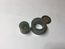 Load image into Gallery viewer, 100% natural type A black/dark green/gray (油青) broad jadeite jade band ring thumb ring bead set BN79
