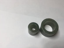 Load image into Gallery viewer, 100% natural type A black/dark green/gray (油青) broad jadeite jade band ring thumb ring bead set BN79
