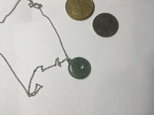 Load image into Gallery viewer, 15.7mm Type A 100% Natural icy watery green Jadeite Jade Safety Guardian Button donuts Pendant PC113
