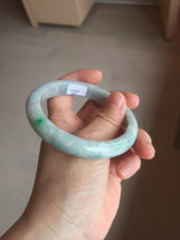 Load image into Gallery viewer, 60mm certified Type A 100% Natural sunny green gray white Jadeite Jade bangle AQ90-2854
