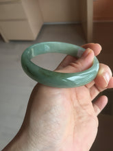 Load image into Gallery viewer, 58.3mm certificated Type A 100% Natural oily dark green Jadeite Jade bangle AJ78-8578
