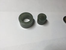 Load image into Gallery viewer, 100% natural type A black/dark green/gray (油青) broad jadeite jade band ring thumb ring bead set BN79
