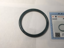 Load image into Gallery viewer, 56.5mm Certified Type A 100% Natural icy watery spring-water green/blue/gray Guatemala slim round cut Jadeite bangle PA138-8852
