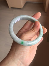 Load image into Gallery viewer, 60mm certified Type A 100% Natural sunny green gray white Jadeite Jade bangle AQ90-2854
