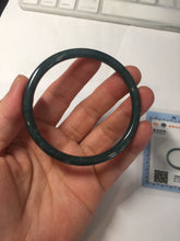 Load image into Gallery viewer, 56.5mm Certified Type A 100% Natural icy watery spring-water green/blue/gray Guatemala slim round cut Jadeite bangle PA138-8852

