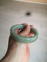 Load image into Gallery viewer, 57.6mm certified type A 100% Natural light green/gray square style Jadeite Jade bangle AX101-1509
