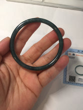 Load image into Gallery viewer, 56.5mm Certified Type A 100% Natural icy watery spring-water green/blue/gray Guatemala slim round cut Jadeite bangle PA138-8852
