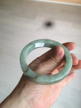 Load image into Gallery viewer, 57.6mm certified type A 100% Natural light green/gray square style Jadeite Jade bangle AX101-1509
