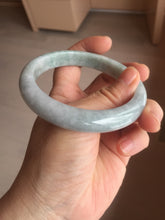 Load image into Gallery viewer, 60mm certified Type A 100% Natural sunny green gray white Jadeite Jade bangle AQ90-2854
