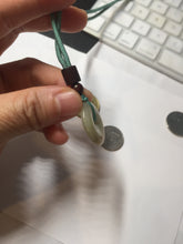 Load image into Gallery viewer, 23.8mm Type A 100% Natural light green yellow Jadeite Jade Safety Guardian Button donuts Pendant PC114
