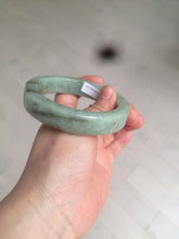 Load image into Gallery viewer, 57.6mm certified type A 100% Natural light green/gray square style Jadeite Jade bangle AX101-1509
