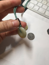 Load image into Gallery viewer, 23.8mm Type A 100% Natural light green yellow Jadeite Jade Safety Guardian Button donuts Pendant PC114
