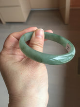 Load image into Gallery viewer, 57.6mm certificated Type A 100% Natural oily dark green/gray Jadeite Jade bangle AJ77-8579
