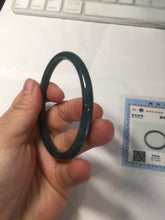 Load image into Gallery viewer, 56.5mm Certified Type A 100% Natural icy watery spring-water green/blue/gray Guatemala slim round cut Jadeite bangle PA138-8852
