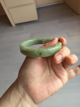 Load image into Gallery viewer, 55mm certified type A 100% Natural light green/gray/brown square style Jadeite Jade bangle BS1-1502
