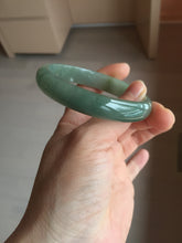 Load image into Gallery viewer, 57.6mm certificated Type A 100% Natural oily dark green/gray Jadeite Jade bangle AJ77-8579
