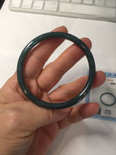Load image into Gallery viewer, 56.5mm Certified Type A 100% Natural icy watery spring-water green/blue/gray Guatemala slim round cut Jadeite bangle PA138-8852
