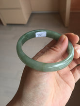 Load image into Gallery viewer, 57.6mm certificated Type A 100% Natural oily dark green/gray Jadeite Jade bangle AJ77-8579
