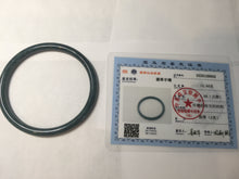 Load image into Gallery viewer, 56.5mm Certified Type A 100% Natural icy watery spring-water green/blue/gray Guatemala slim round cut Jadeite bangle PA138-8852
