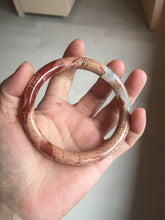 Load image into Gallery viewer, 62.4mm 100% natural red/pink slim round cut red jasper stone(鸡血石) bangle SY99
