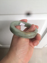 Load image into Gallery viewer, 57.6mm certified type A 100% Natural light green/gray square style Jadeite Jade bangle AX101-1509
