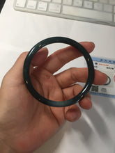 Load image into Gallery viewer, 56.1mm Certified Type A 100% Natural dark green/blue/gray Guatemala slim round cut Jadeite bangle PA139-8844
