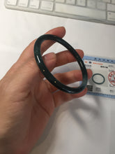 Load image into Gallery viewer, 56.1mm Certified Type A 100% Natural dark green/blue/gray Guatemala slim round cut Jadeite bangle PA139-8844
