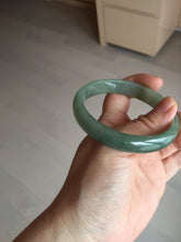 Load image into Gallery viewer, 57.6mm certificated Type A 100% Natural oily dark green/gray Jadeite Jade bangle AJ77-8579
