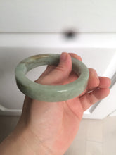 Load image into Gallery viewer, 57.6mm certified type A 100% Natural light green/gray square style Jadeite Jade bangle AX101-1509
