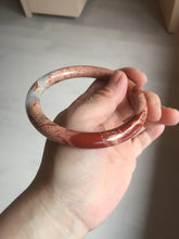 Load image into Gallery viewer, 62.4mm 100% natural red/pink slim round cut red jasper stone(鸡血石) bangle SY99
