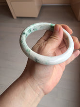 Load image into Gallery viewer, 63.5mm Certified Type A 100% Natural sunny green/white Jadeite Jade bangle BL14-4019
