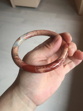 Load image into Gallery viewer, 62.4mm 100% natural red/pink slim round cut red jasper stone(鸡血石) bangle SY99
